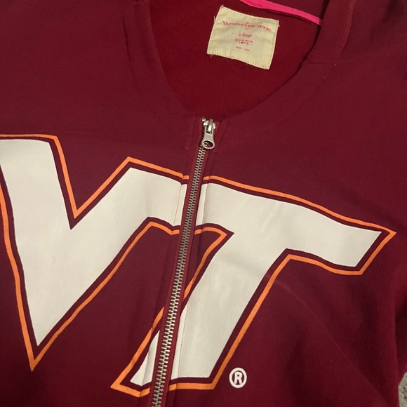 Red Virginia Tech zip up hoodie women’s L - Picture 4 of 7
